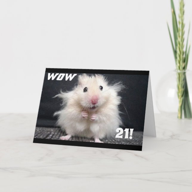 CARTE ***21E ANNIVERSAIRE SOUHAITS*** W0W CHEVEUX EST EN (Devant)