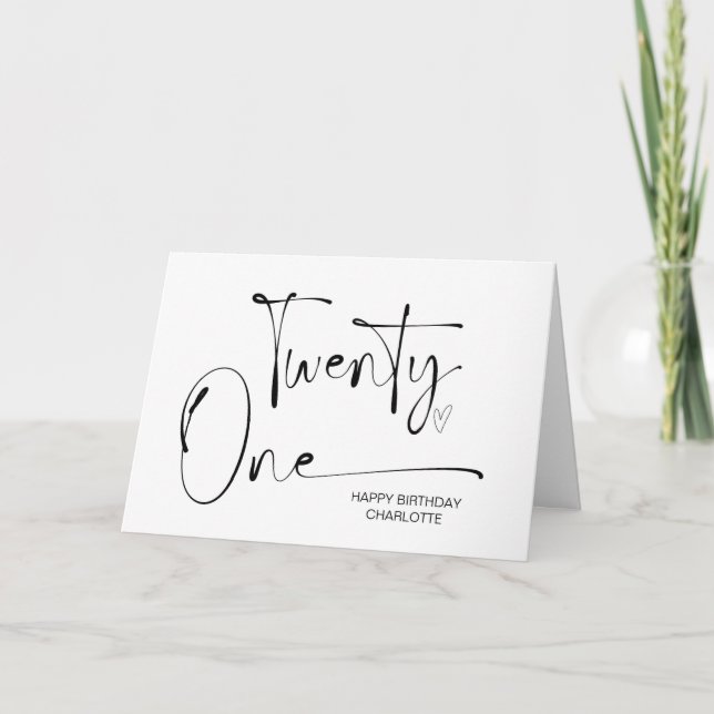 Carte 21e anniversaire Vingt et un joyeux anniversaire p (Devant)