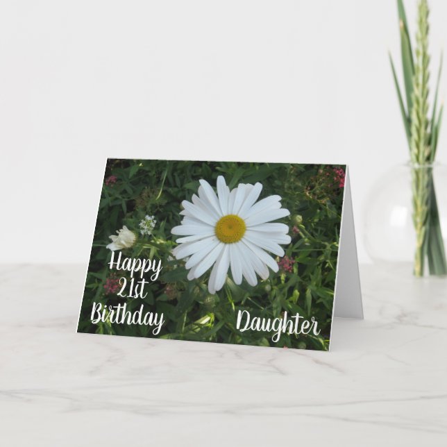 Carte "21ème" ANNIVERSAIRE DE LA FILLE avec BEAUTIUFL FL (Devant)