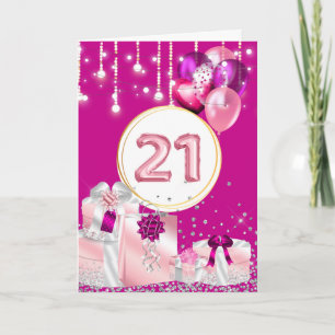 Carte 21ème cordes lumières jolies cadeaux rubans annive