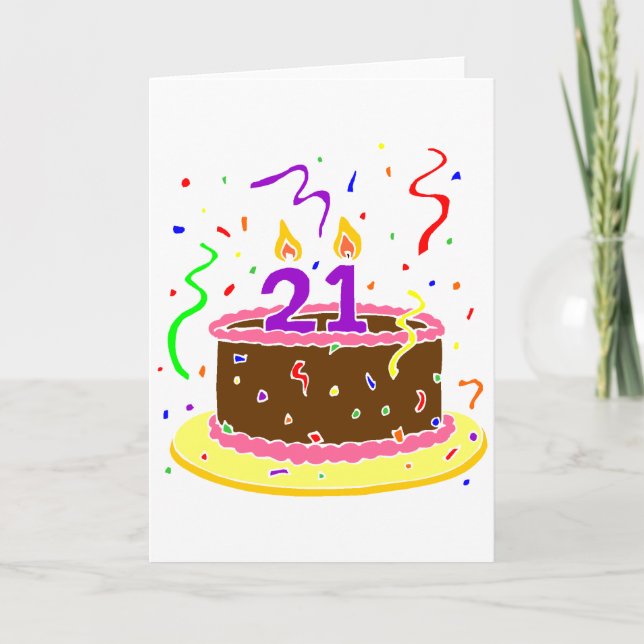 Carte 21st Birthday Cake (Devant)