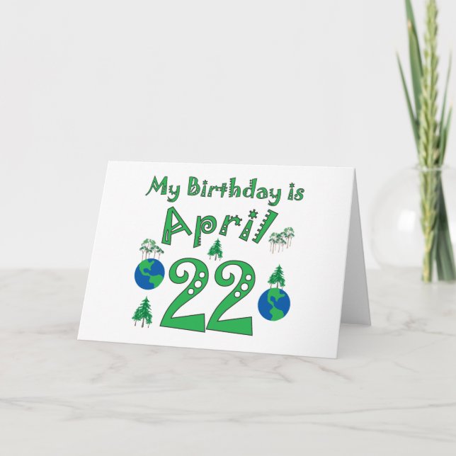 Carte 22 avril Jour des terres Anniversaire (Devant)