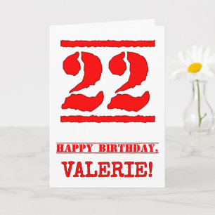 Carte 22e anniversaire : Amusant, Timbre en caoutchouc r