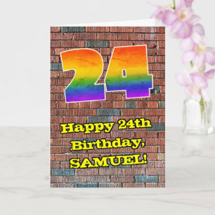 Carte 24e Anniversaire : Arc-en-ciel Amusant Inspiré des
