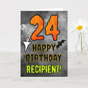 Carte 24e anniversaire : Eerie Halloween Thème + Nom per