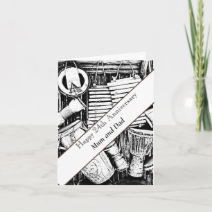 Carte 24e anniversaire modifiable