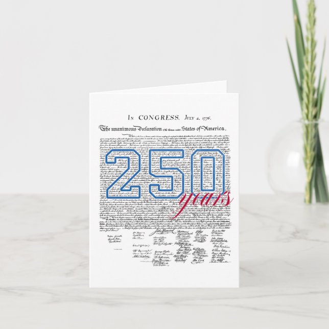 Carte 250 ans Amérique Anniversaire 250e indépendance D (Devant)