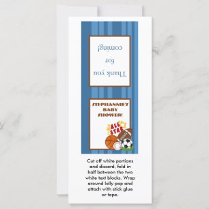 Carte 25 Lollipop Topper All Star Blue