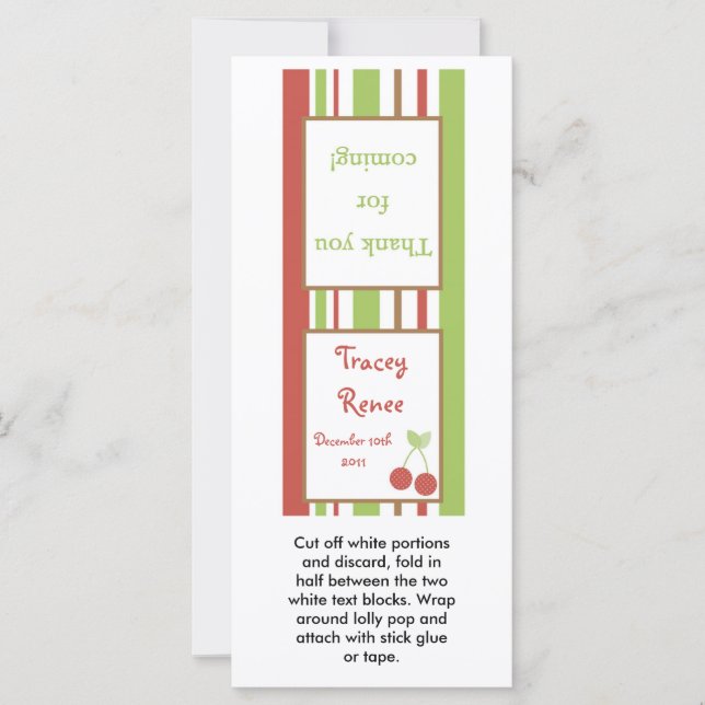 Carte 25 Lollipop Topper Farm Grange Animaux (Devant)