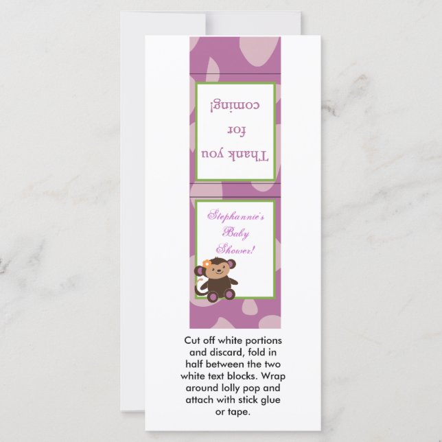 Carte 25 Lollipop Topper Jacana PurpleAnimaux (Devant)