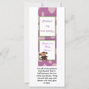 Carte 25 Lollipop Topper Jacana PurpleAnimaux