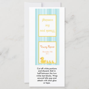 Carte 25 Lollipop Topper Rubber Ducky Bubbles