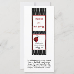 Carte 25 Matchbooks de menthe Rouge Ladybug