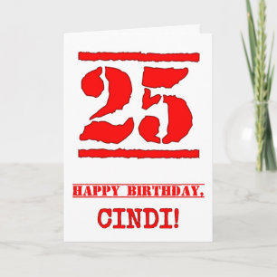 Carte 25e anniversaire : Amusant, Timbre en caoutchouc r