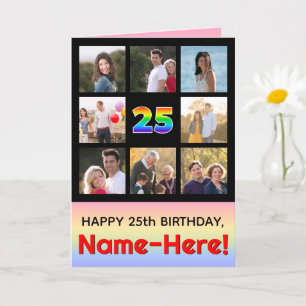 Carte 25e anniversaire : Arc en ciel amusant #, photos p