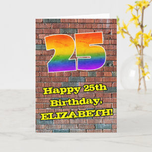 Carte 25e anniversaire : Arc en ciel inspiré par les gra