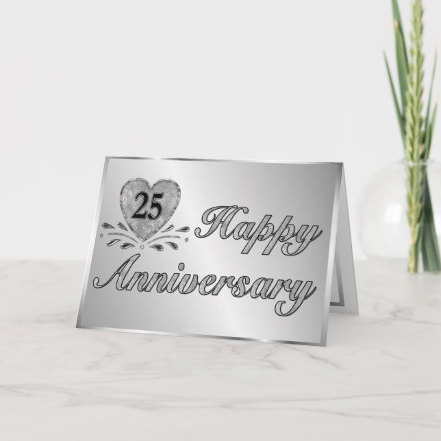 Carte 25e anniversaire - Argent (Devant)