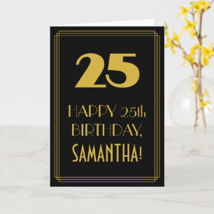 Carte 25e anniversaire ~ Art Déco Inspiré Look "25" & No