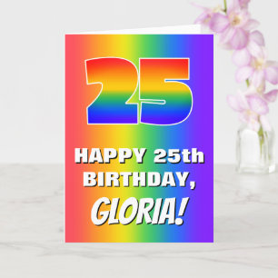 Carte 25e anniversaire : coloré, amusant Motif arc-en-ci