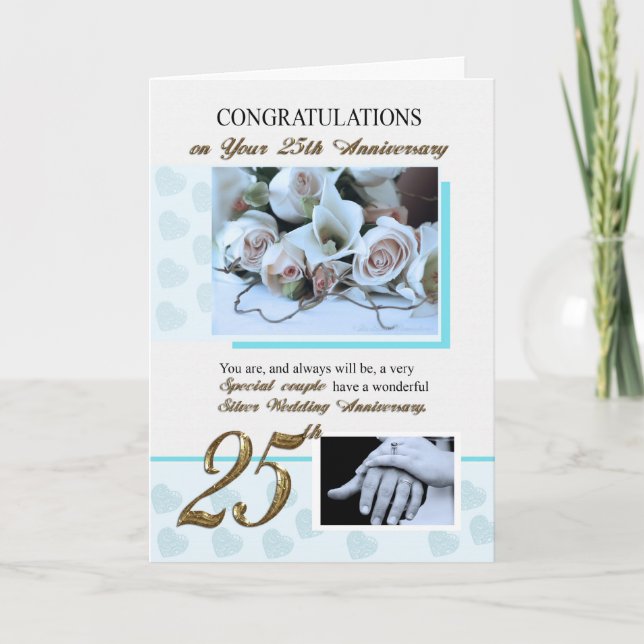 Carte 25e anniversaire du Mariage d'argent (Devant)