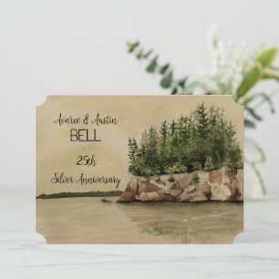Carte 25e anniversaire du Mariage Green Lake and Forest