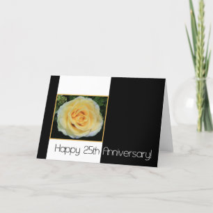 Carte 25e anniversaire du Mariage - Rose jaune
