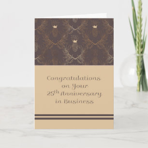 Carte 25e anniversaire en affaires, design élégant