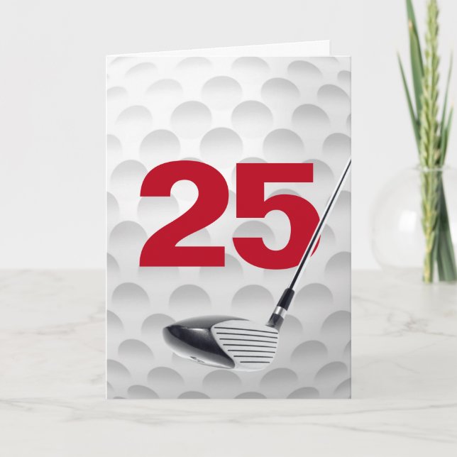 Carte 25e anniversaire Golf Ball Design (Devant)