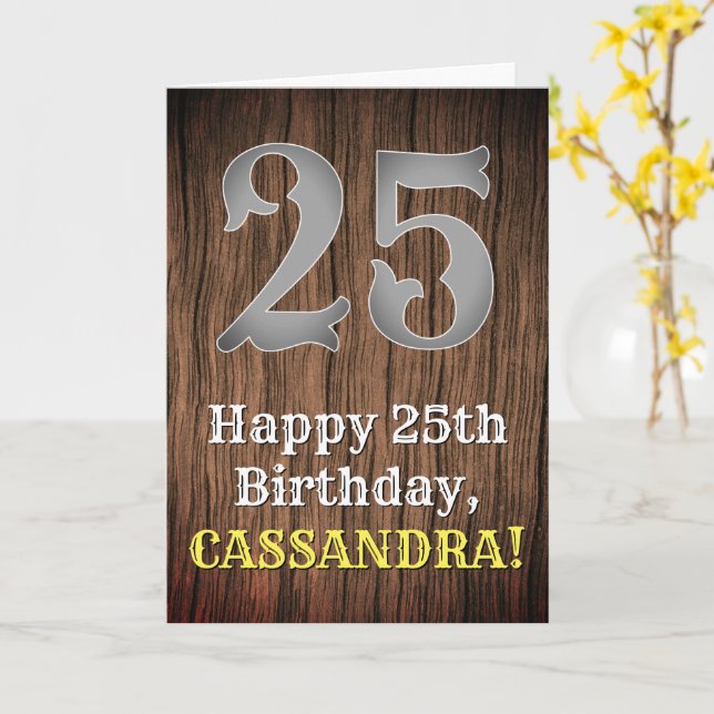Carte 25e anniversaire : Pays inspiré par l'Ouest Look,  (Fleur jaune)