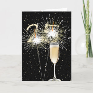 Carte 25e anniversaire Sparklers avec vin blanc