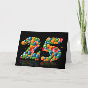 Carte 25ème anniversaire avec des nombres formés des