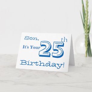 Carte 25ème salutation de l'anniversaire du fils dans