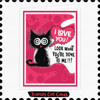 Carte 26-070 Chat Peureux "Je T'Aime"