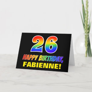 Carte 26e anniversaire : Bold, amusant, simple, arc-en-c