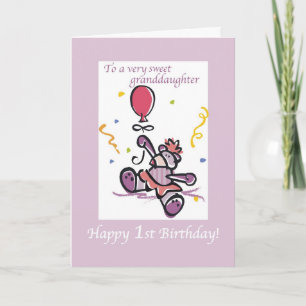 Carte 2709 Premier anniversaire de l'ours-grand-fille