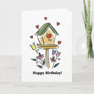 Carte 2734 Anniversaire de l'oiseaux du coeur