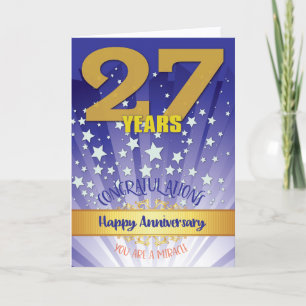 Carte 27 Anniversaire de la reprise Numéros Gras