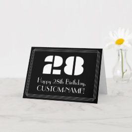 Carte 28e anniversaire : Art Déco Inspiré Look "28" & No