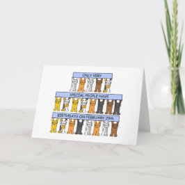 Carte 29 février Anniversaire Chats