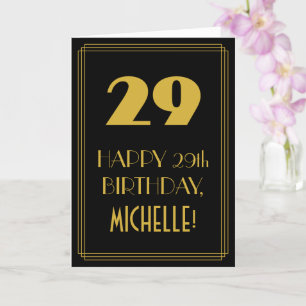 Carte 29e anniversaire ~ Art Déco Inspiré Look "29" & No