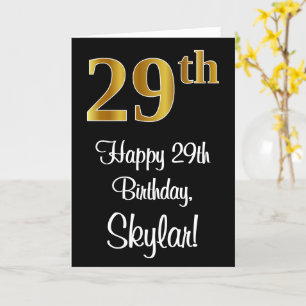 Carte 29e anniversaire ~ Elégant Luxueux Faux Gold Look