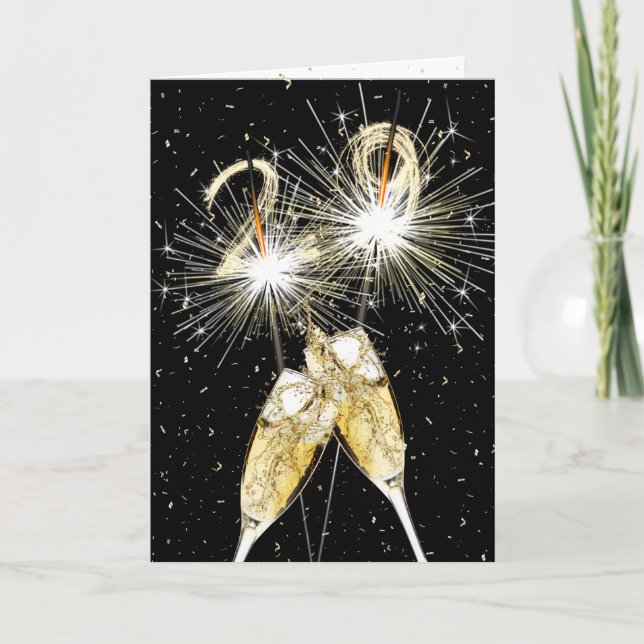 Carte 29e anniversaire Sparklers and Champagne Toast (Devant)