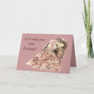 Carte 29th Birthday Funny or Insulting Cute Curious Bird