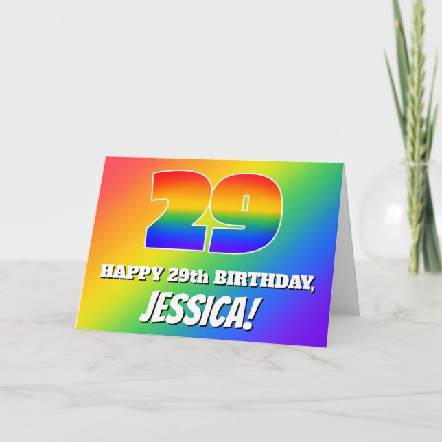 Carte 29th Birthday: Multicolored Rainbow Pattern # 29 (Devant)