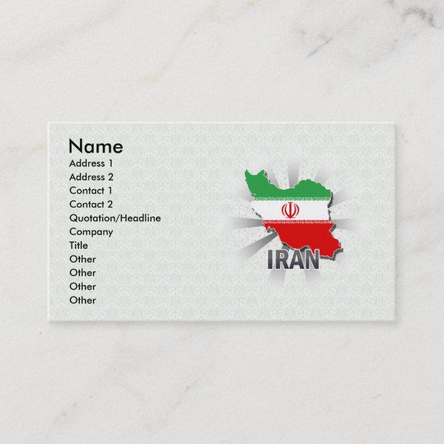 Carte 2,0 de drapeau de l'Iran (Devant)