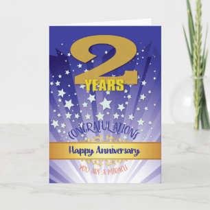 Carte 2 ans de récupération Anniversaire Bold Numéros