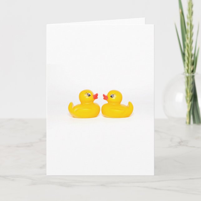 Carte 2 canards en caoutchouc dans l'amour (Devant)