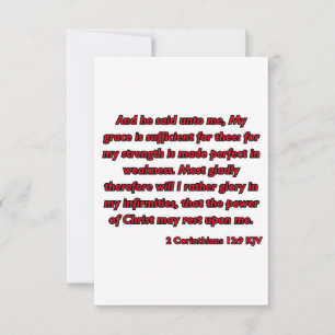 Carte 2 Corinthiens 12:9 Bible Écriture KJV Salutation