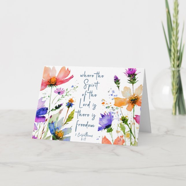 Carte 2 Corinthiens 3:17 Liberté Bible Verse (Devant)