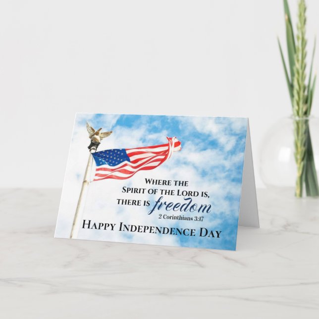 Carte 2 Corinthiens 3:17 Liberté, Jour de l'Indépendance (Devant)